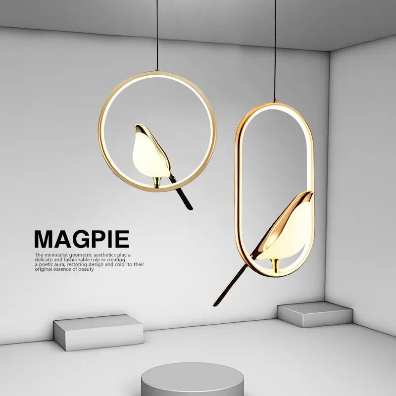 Lampade a sospensione a LED per uccelli gazza girevoli per interni per sala da pranzo AC85-265V Lampade a sospensione per camera da letto sospese con cavo da 1,5 m