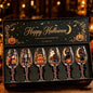 Set di Calici da Vino per Halloween in Confezione Regalo, Calici di Lusso in Vetro Artistico per Decorazioni da Tavola per Feste Invernali, Accessori Regalo per le Festività