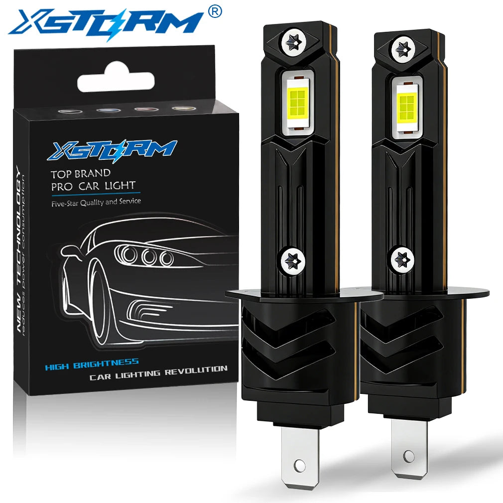 XSTORM H1 Lampadine LED 40000LM 100W Fari LED H1 Canbus con Ventola, Luci Turbo per Auto 6000K 12V Plug & Play