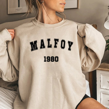 2025 Felpa Draco Malfoy Film Magico HP Wizard World Pullover Vintage Wizard School Retro Malfoy 1980 Felpe girocollo