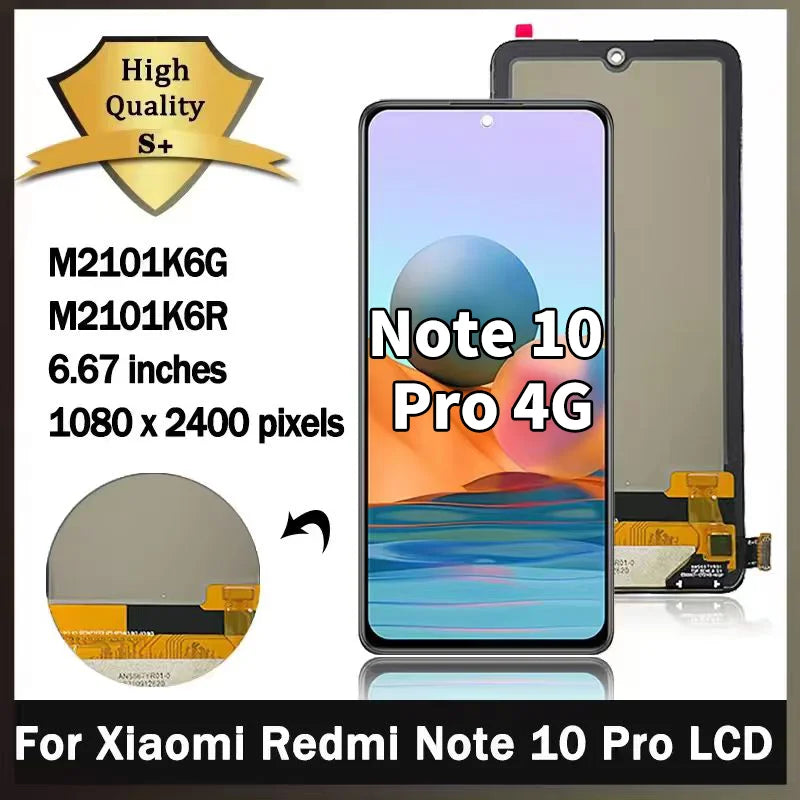 NUOVO Display M2101K6G per Xiaomi Redmi Note 10 Pro, Schermo LCD Touch Screen e Digitalizzatore, Parti di Assemblaggio per Redmi Note10Pro M2101K6G