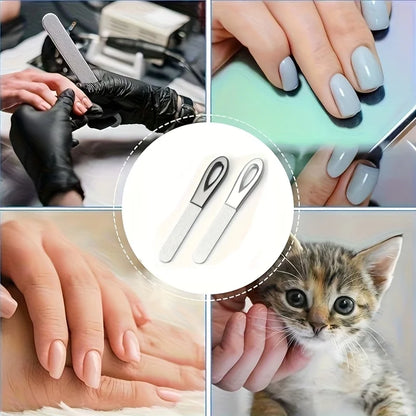 Lima per unghie in acciaio inossidabile con grana diamantata, durevole e ipoallergenica, per unghie con dita e dita dei piedi, perfetta per unghie dure e spesse