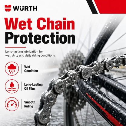 Lubrificante Originale Wurth per Catena Bicicletta, Olio Antiruggine e Antiusura per MTB, Bici da Strada ed E-bike, 100ML