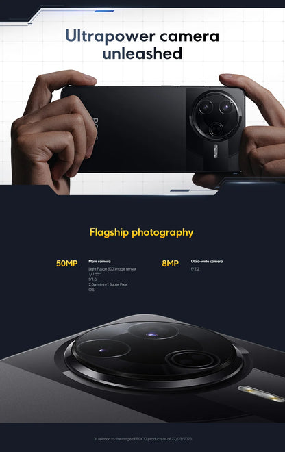 Xiaomi POCO F7 Pro 5G Versione Globale Smartphone Snapdragon ®   Doppia fotocamera da 50MP di 8ª generazione con OIS e NFC