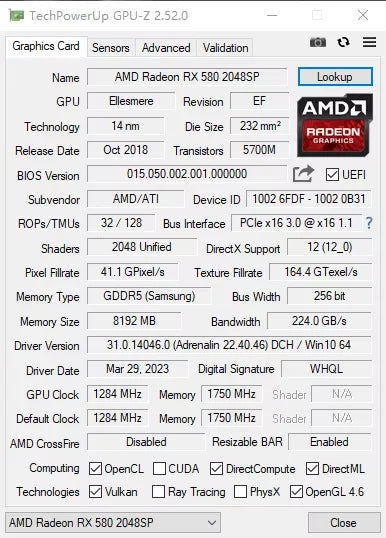 Schede grafiche MLLSE Radeon RX580 8G Memoria GDDR5 Scheda video per giochi PCIE3.0x16 GPU Componenti per computer desktop AMD RX 580 8G