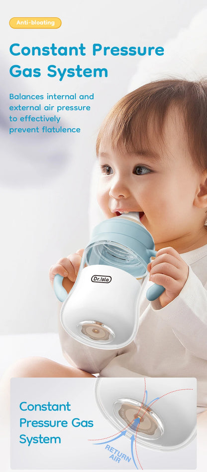 MAMIJOY Biberon in vetro per bambini alto 80/160/240 ml in borosilicato a bocca larga anti-gonfiore con scala graduata trasparente Biberon senza BPA e BPS GB61