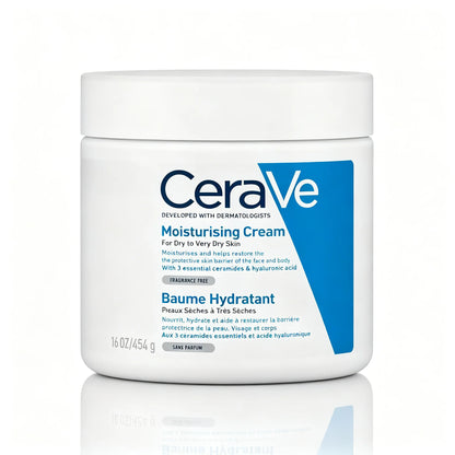 CeraVe, crema nutriente per la pelle, 454 g, formulata da dermatologi, idratante a lunga durata per pelli molto secche.