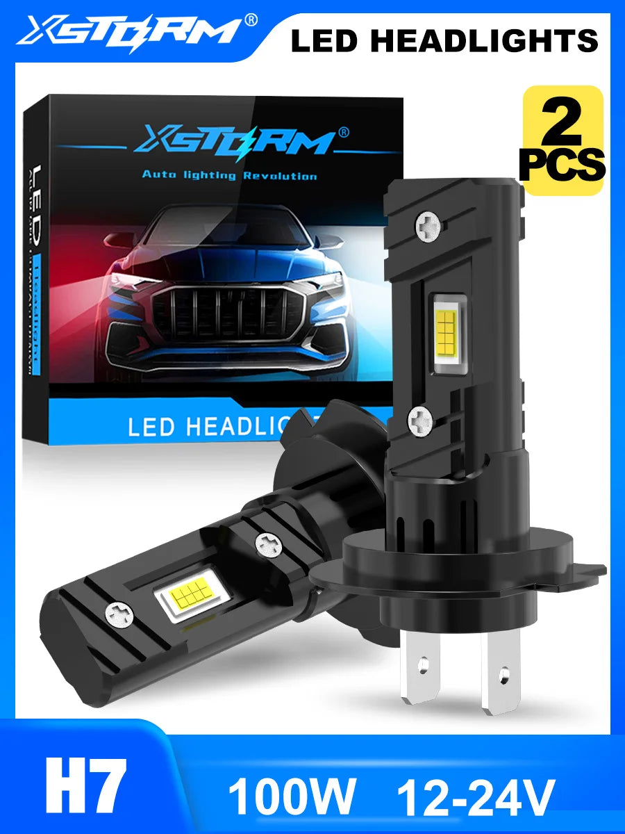 XSTORM 2PCS H7 HA CONDOTTO LA Lampadina Del Faro 100W 20000LM CPS LED Canbus Auto Lampade 6500K HA CONDOTTO Le Luci Lampadina Per Auto 12V Camion Faro