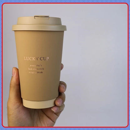 50 pz 330/400/500 ml Bicchieri di carta usa e getta Marrone Stampa a caldo Tazza di tè al latte con coperchio Boccale di caffè per bevande calde e fredde a doppio strato
