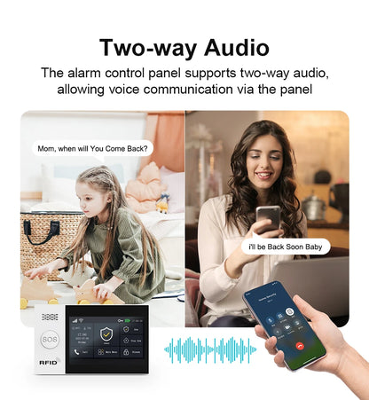 Allarme GSM WiFi compatibile con l'app Tuya Smart Life, rilevatore di intrusioni wireless per casa, garage, ufficio, negozio, protezione con avvisi in tempo reale.