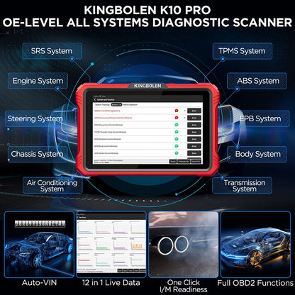 Ultimo Modello 2026 KINGBOLEN K10 PRO/K10 ELITE Strumento Diagnostico con Diagramma Topologico Completo del Sistema, Scanner Auto OBD OBD2 CANFD DOIP, 40+ Funzioni di Reset