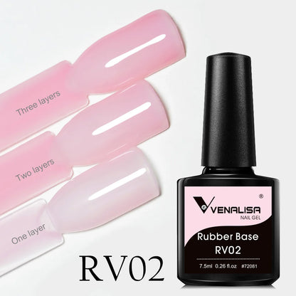 VENALISA Base in Gomma Cappotto Colore Gel per Unghie Smalto Gelatina Semi Trasparente Francese per Unghie Camouflage Soak off UV LED Gel per Unghie Smalto