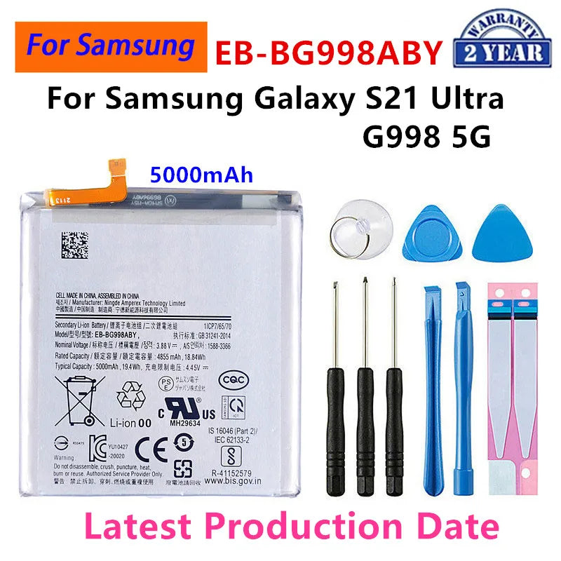 Batteria nuovissima per Samsung Galaxy S21/S21 Ultra/S21Plus/S20 FE/A41/A51 5G/A70/Note 20/ Nota 20 Ultra/A02S