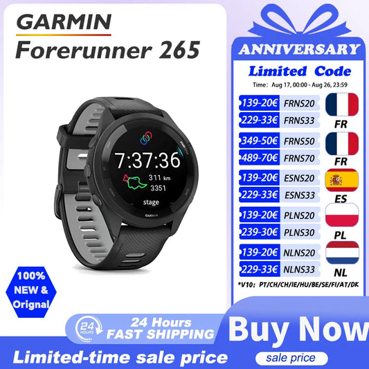 Garmin Forerunner 265, orologio sportivo Garmin, GPS per attività all’aperto, monitoraggio della corsa, fitness, maratona, nuoto, smartwatch cinese.