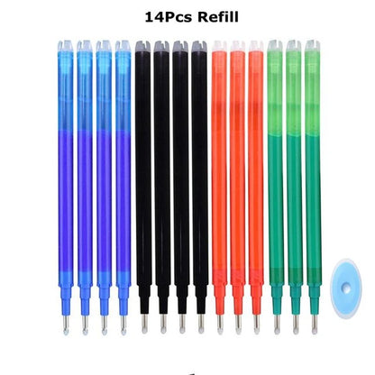 0.7mm Penna Cancellabile Magica Presse Penna Gel Set 8 Colori Cancellabile Asta di Ricarica Inchiostro Gel Cancelleria Penne Retrattili Maniglia Lavabile Asta