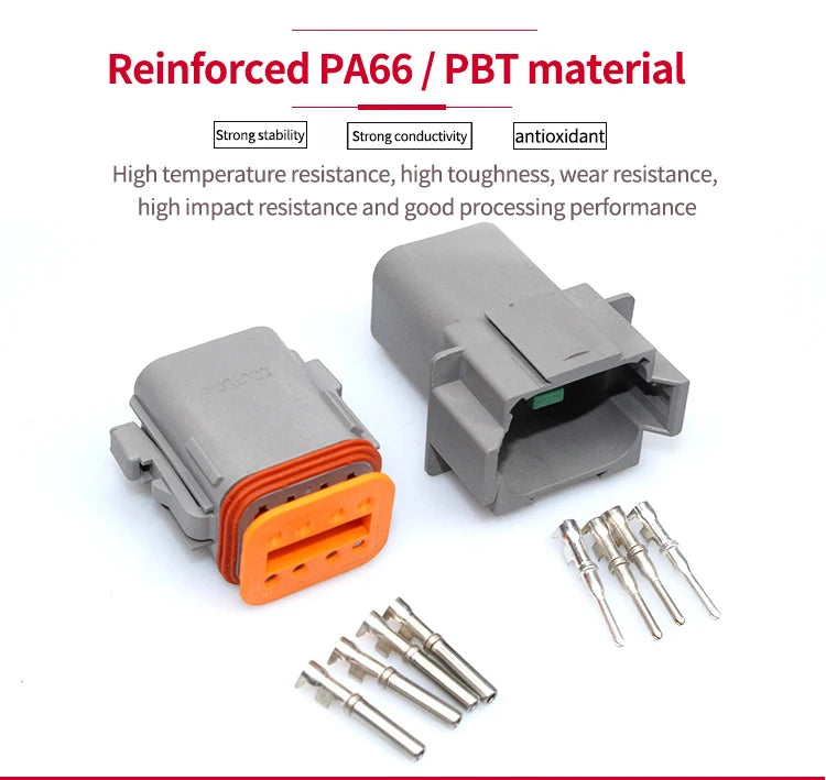KERE 5/20/100Set DT06 serie 2/3/4/6/8 core12pin connettore elettrico impermeabile presa di corrente con cablaggio da 15cm