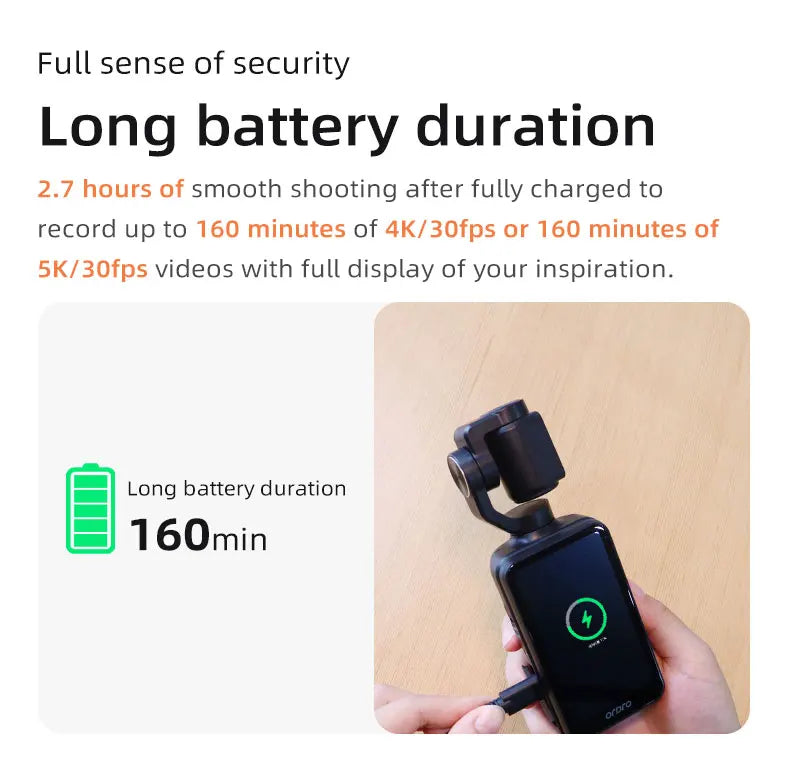 Videocamera tascabile ORDRO M5 5K Action Videocamera Vlog con grande touchscreen per visione notturna IR a infrarossi con telecomando per treppiede SDcard