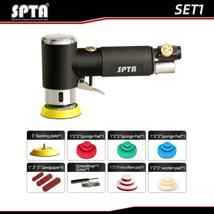 SPTA 1 "/2"/3 "levigatrice ad aria per orbita casuale Mini lucidatrice pneumatica 15000 giri/min 3mm orbita per levigatura auto lucidatura