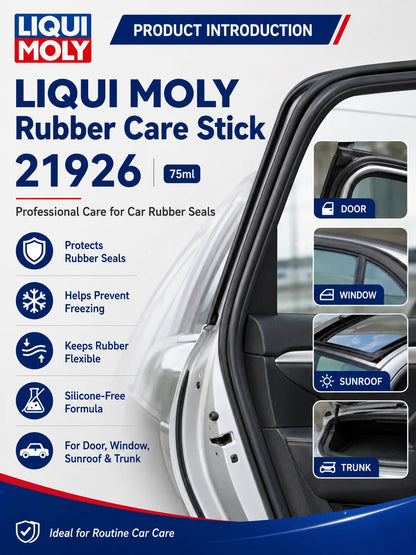 LIQUI MOLY 21926 Stick per la Cura della Gomma 75ml Senza Silicone, Protettore Antigelo per Guarnizioni di Porte, Finestrini e Tettuccio Auto