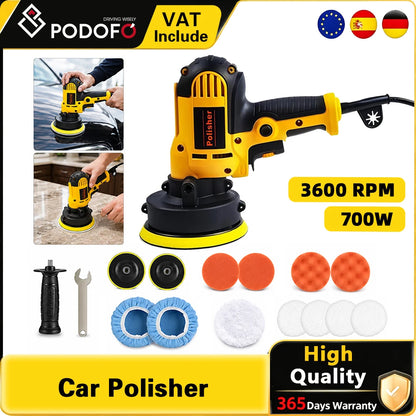 Lucidatrice Rotativa per Auto Podofo 700W, Velocità Variabile Continua, Manico Staccabile, Leggera, Macchina Elettrica per Lucidatura Auto con Kit di Tamponi per Ceratura, Riparazione Vernice, Mobili, Accessori Auto, Utensil