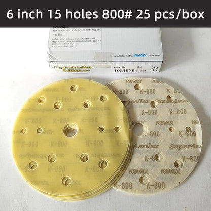25 pezzi KOVAX carta morbida opaca da 6 pollici autoadesiva floccata carta vetrata rotonda 150mm vernice per auto superficie bellezza lucidatura