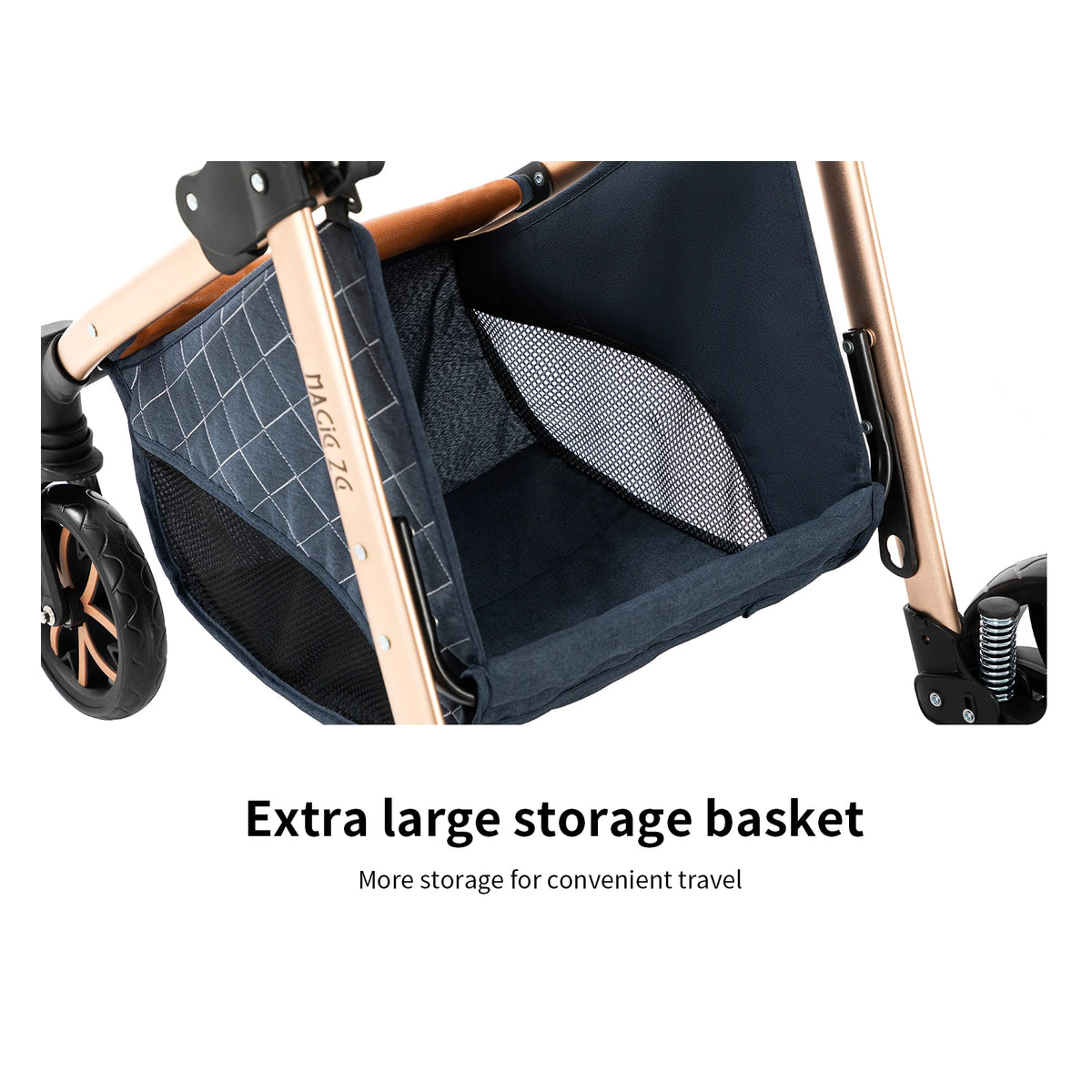 Passeggino Magic ZC 3 in 1, Sistema da Viaggio Compatto e Pieghevole con Navicella, Seggiolino Auto per Neonati e Seduta Reversibile, Carrozzina High Landscape, Ruote Ammortizzate, Manubrio Regolabile, Chiusura con Una Mano,