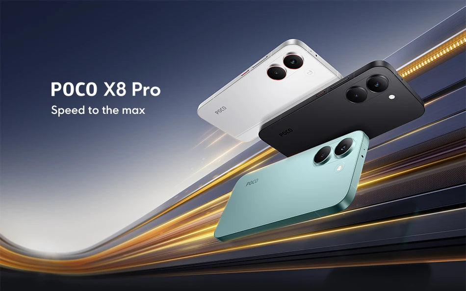 POCO X8 Pro, versione globale, batteria super da 6500 mAh, display AMOLED da 6,59" a 120 Hz, fotocamera da 50 MP, NFC, processore Dimensity 8500-Ultra, smartphone Android 16.