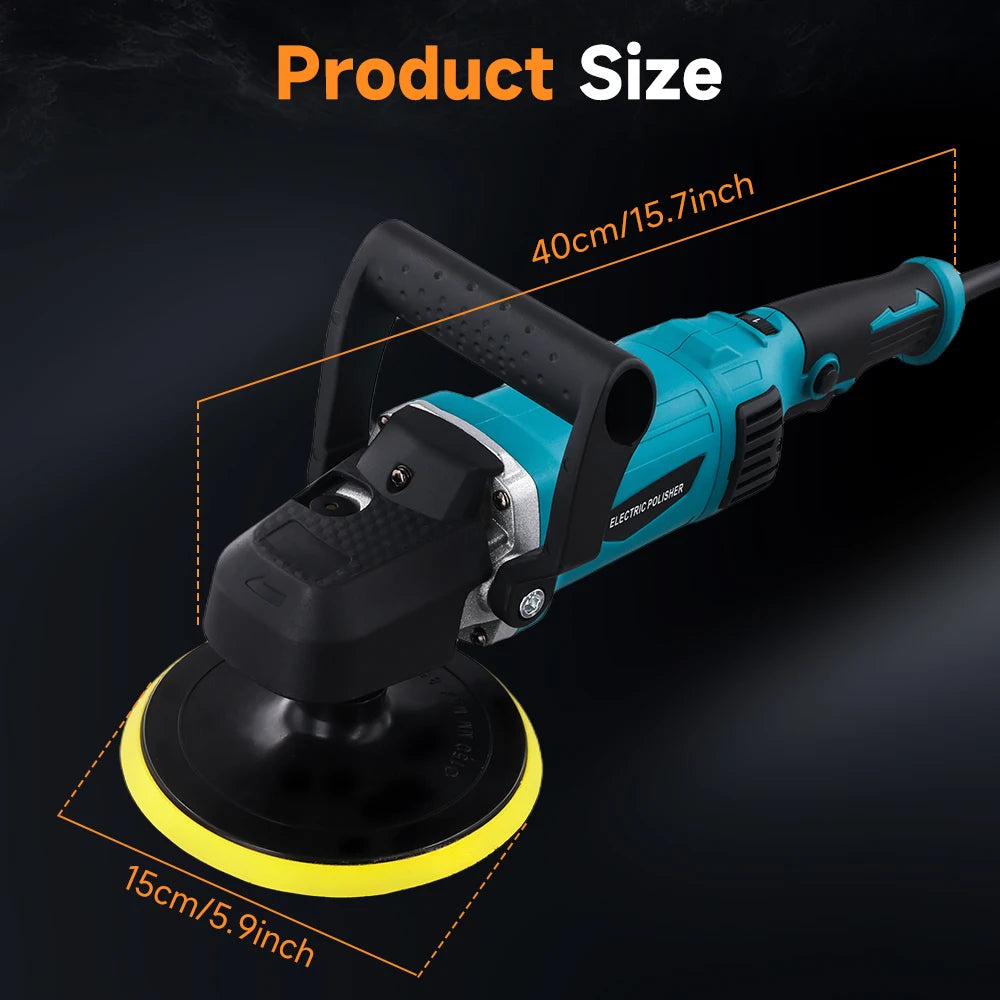 Lucidatrice per Auto Podofo 1580W, 6 Pollici, 7 Velocità Regolabili, Macchina Lucidatrice per Detailing e Ceratura Auto