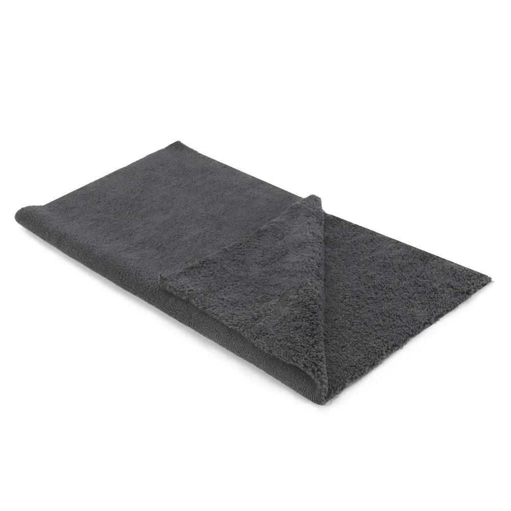 SPTA 1Pc Nero Senza bordi Asciugamano per dettagli automatici 320GSM Panno per pulizia in microfibra a doppio strato per tutti gli usi per autolavaggio