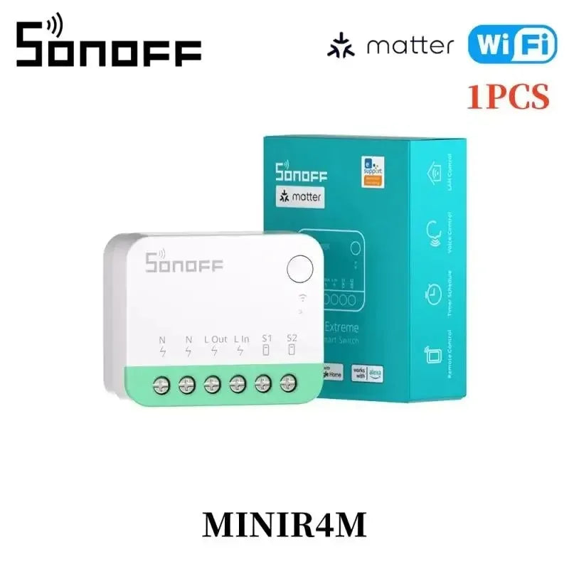 Sonoff MINI R4 Sonoff R5 Sonoff 4CH Pro R3 4CH R3 S-mate WiFi Smart Switch Switchman M5 Sonoff NINIR4 tramite EWeLink Google