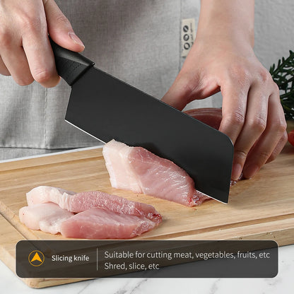 Set di coltelli da cucina, compresi mannaia, coltello da chef e coltello da frutta, con ceppo portacoltelli, adatto per sbucciare carne e verdure