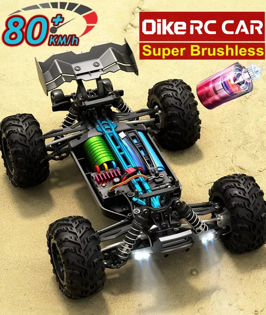 Auto radiocomandata Oike 4WD, fuoristrada 4x4, buggy ad alta velocità, camion super brushless, 50 o 80 km/h, auto da corsa con drift veloce, giocattolo, regalo