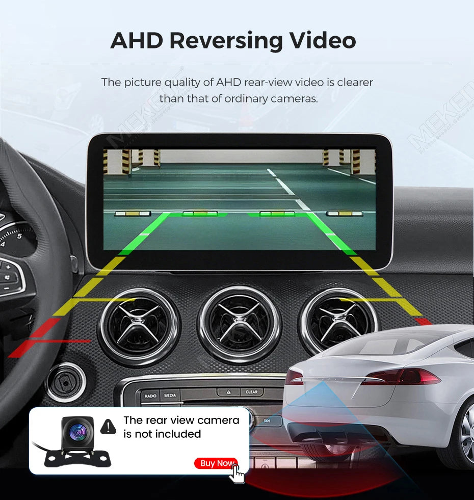 Mekede, autoradio Android 15 con schermo touchscreen da 10,25 pollici, CarPlay wireless, sistema multimediale per auto, compatibile con Mercedes Benz Classe C W205 S205 (2014-2018), navigazione GPS, schermo per la visualizzaz