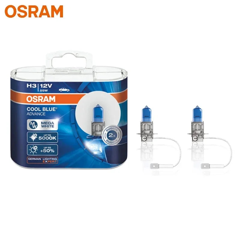 OSRAM Cool Blue Advance H4 H7 H9 H11 12V 5000K Bianco puro H1 H3 HB3 HB4 Xenon Look Auto Lampade alogene Faro originale