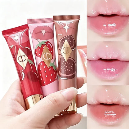 Charlotte Brand Blush in stick colorato, lucidalabbra idratante al collagene, rossetto in tubetto oro con diamante rosa, cosmetici Tilbury