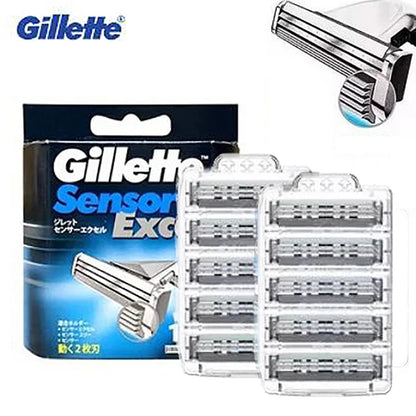 Gillette Sensor Excel Lama di rasoio da uomo Sostituisci testine Rasatura della barba Lame di rasoio a 2 strati per rasoio Vector 3