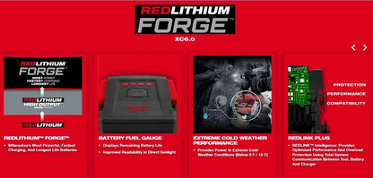 Milwaukee 100% M18 REDLITHIUM FORGE 6.0 Batteria – Ioni di Litio Standard, 18V, 48-11-1861 Per Tutti gli Utensili Elettrici a Batteria della Serie M18