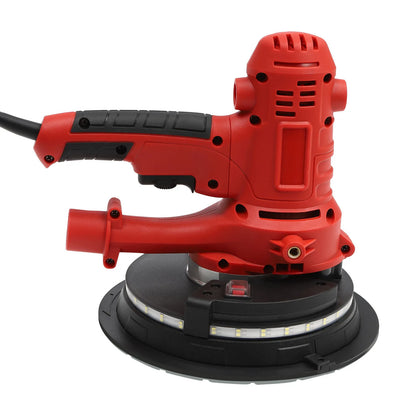 Levigatrice Elettrica per Cartongesso 800W, 1200-2500 RPM a Velocità Variabile, Lucidatrice con Aspirazione Polvere e Luce LED per Lavori su Soffitti/Intonaco
