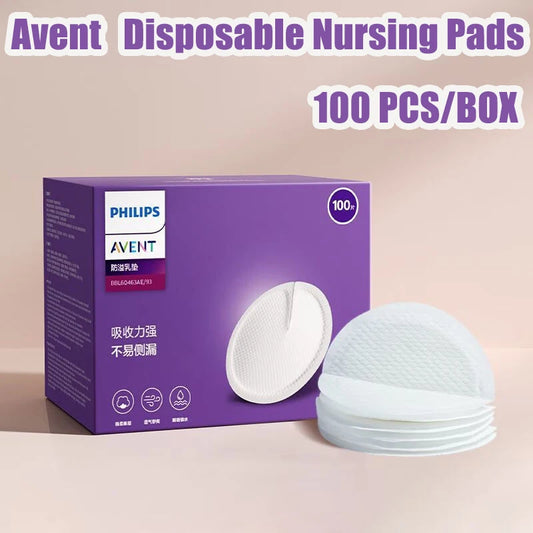 Avent 100 pezzi di assorbenti e toppe monouso traspiranti e a prova di perdite, prevengono il troppopieno durante l'allattamento e la postpar