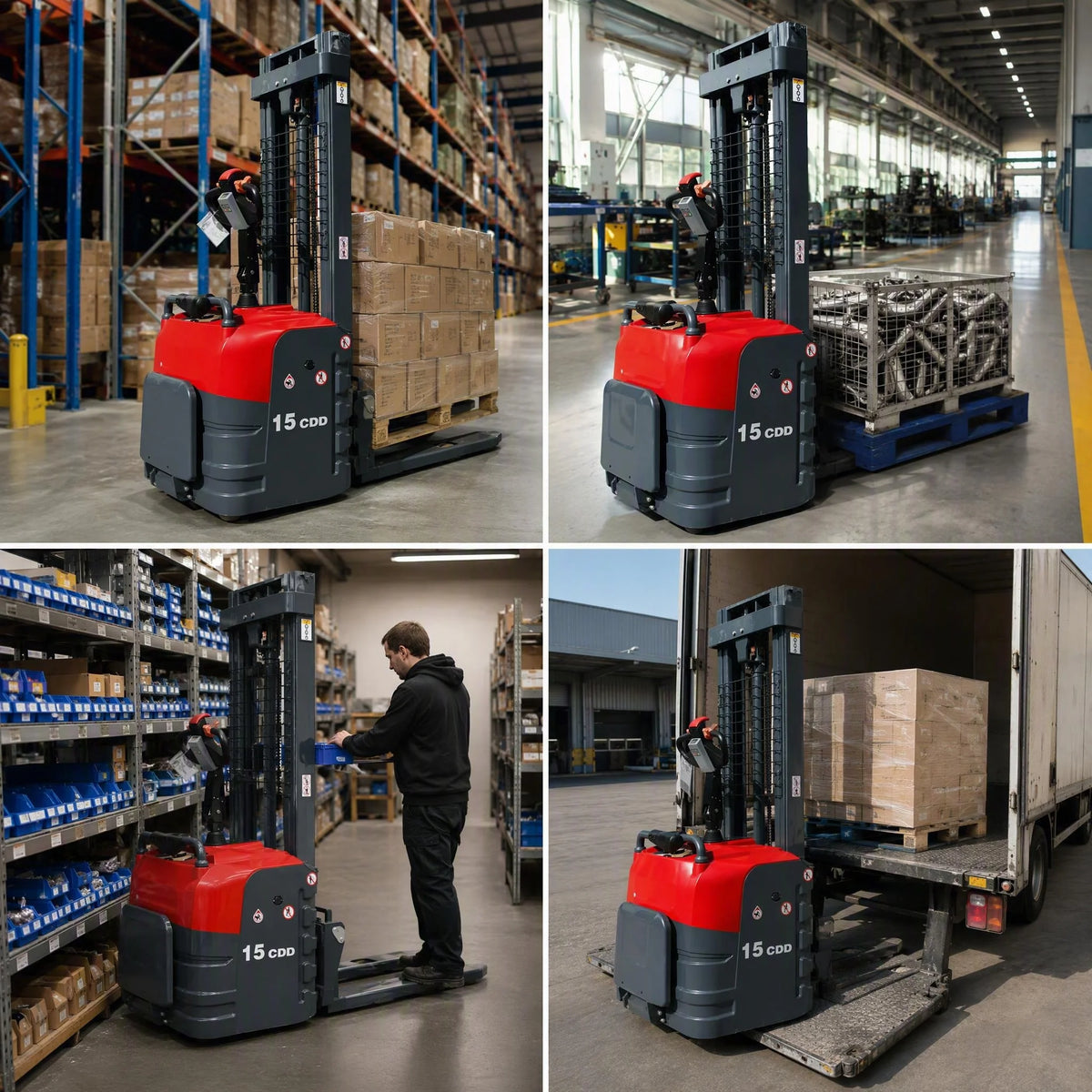 Transpallet Elettrico 1.5T 2T con Operatore a Bordo in Vendita Prodotto di Grande Successo Opzioni di Lunghezza 2m 4m 5m Disponibili