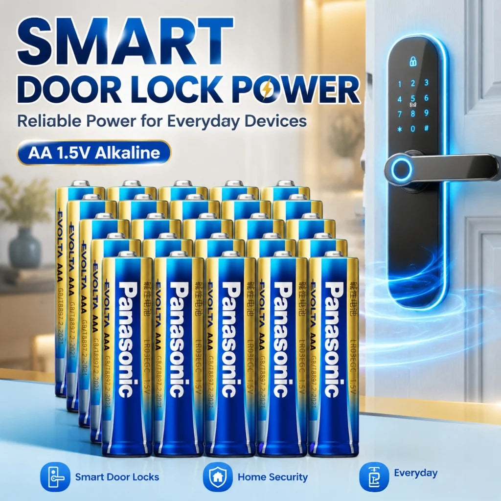 Panasonic 1.5V AA AAA # Batteria Alcalina Evolta LR6 LR03 a Lunga Durata Anti-Perdita per Serrature Intelligenti, Telecomandi e Giocattoli