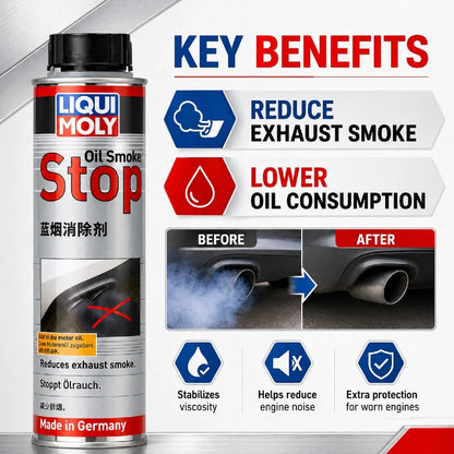 LIQUI MOLY 8901 Oil Smoke Stop 300ml Additivo per Olio Motore Riduttore di Fumo Blu per Motori a Benzina e Diesel