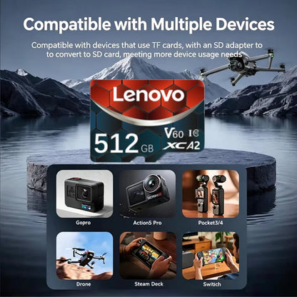 Scheda di memoria Lenovo TF MicroSD UHS-I V60 A2 per DJI Mavic Mini Drone GoPro HERO 1TB 512GB 256GB 64GB 128GB Scheda Flash ad Alta Velocità