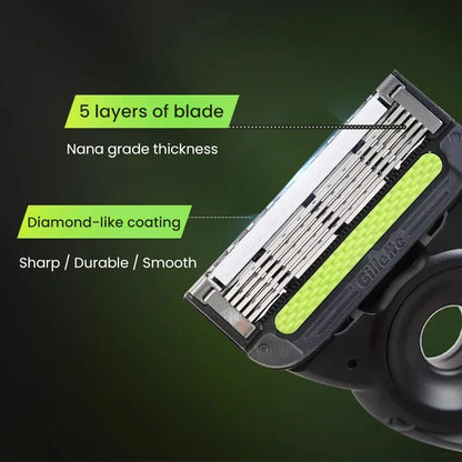 Gillette Labs Razor Aurora Series Flexdisc Rasoio da barba con lama a induzione a 5 strati per uomo con supporto