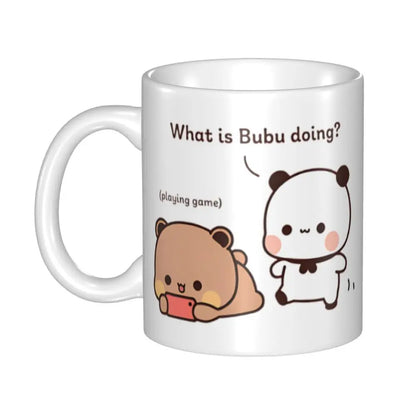 Tazze personalizzate per coppia Bubu Dudu Panda e Brownie Bear Tazza da caffè per tè al latte in ceramica fai-da-te