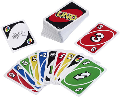 Mattel Games, gioco di carte Uno, per bambini dai 7 anni in su, da 2 a 10 giocatori.
