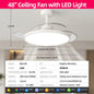 Ventilatore da soffitto semplice con luce Ventilatore elettrico intelligente retrattile Grande ventilatore per sala da pranzo per la casa Apparecchi decorativi da 42/48 pollici