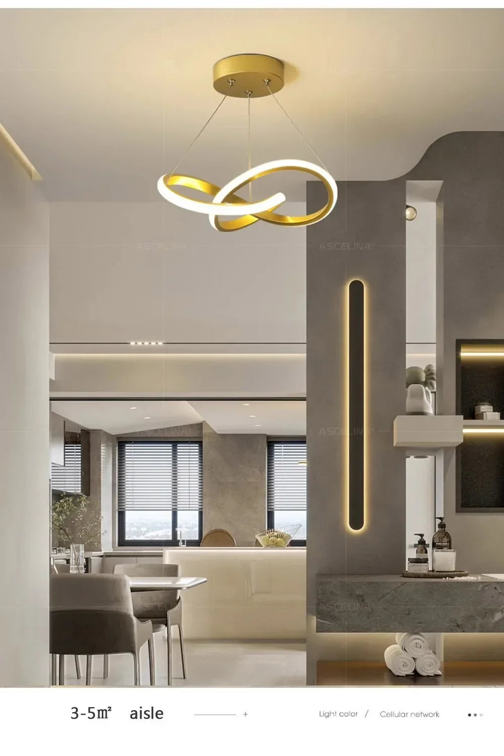Lampada a sospensione moderna a LED con design irregolare aerodinamico Piccola lampada a sospensione creativa per camere da letto, sala da pranzo, sale studio