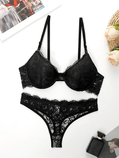 Reggiseno push up in due pezzi da donna in pizzo semplice e sexy di alta qualità A3107