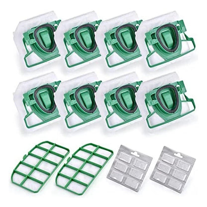 Per VK 200 FP 200 Parti per Vorwerk Kobold Sacchetto per aspirapolvere Filtro di ricambio 8 sacchetti VK200 + 2 filtri HEPA + 12 fragranze